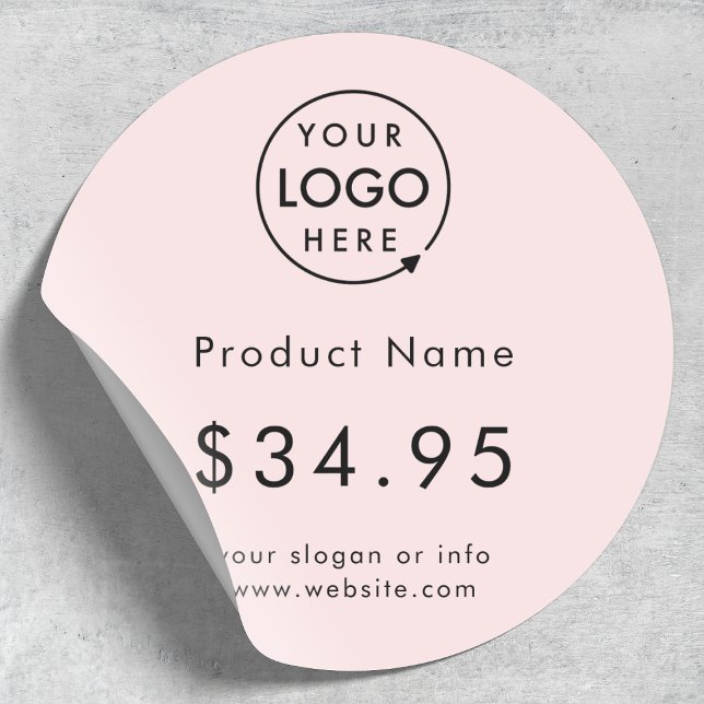Logo rose | Sticker pour étiquette de prix du prod (Upload your logo to create a custom branded price tag sticker)