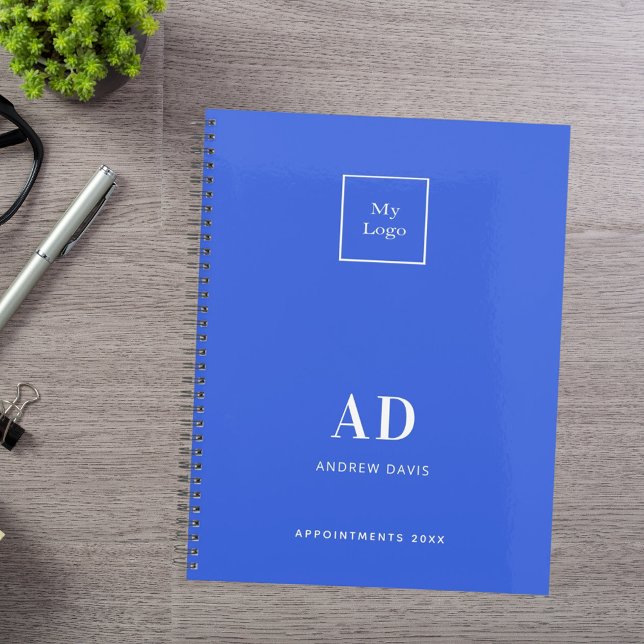 Logo royal bleu monogramme initiales business 2026 (Créateur téléchargé)