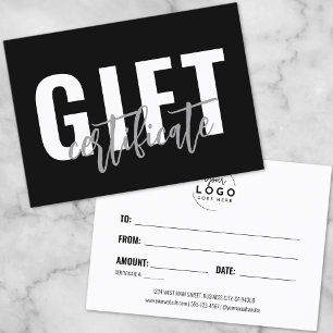 Logo Script Certificat Cadeau Bon d'Achat Entrepri
