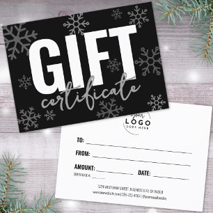 Logo Script moderne Certificat cadeau d'entreprise