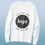 Logo Simple Avec T-shirt Entreprise Texte<br><div class="desc">Ajoutez votre propre logo et le choix du texte à cette conception. Supprimez le texte supérieur ou inférieur si vous préférez. Minimaliste et professionnel. Idéal pour l'image de marque des employés,  pour les événements d'entreprise et les salons professionnels,  ou comme produit promotionnel pour vos clients et clients.</div>