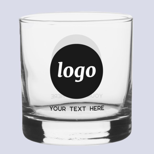 Logo simple avec verre commercial promotionnel tex (Your logo and custom text business promotional glass)