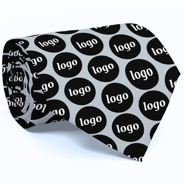 Logo simple Cravate d'entreprise (Powder blue logo pattern promotional business branding neck tie)