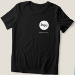 Logo simple et promotion de l'entreprise textuelle<br><div class="desc">Logo simple et t-shirt d'affaires texte personnalisé. Remplacez le logo et le texte par le vôtre pour customiser. Portez-les vous-même,  donnez-les à vos employés et collègues,  vendez-les à vos clients ou à vos clients ou donnez-les comme matériel promotionnel pour inspirer la fidélité de vos clients.</div>