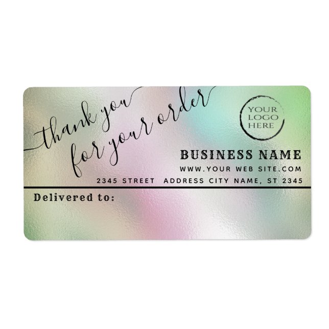 Logo simple merci business mailing étiquette (Devant)
