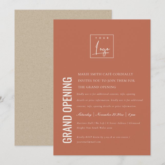 Logo simple minimal Business Grand Invitation d'ou (Devant / Derrière)