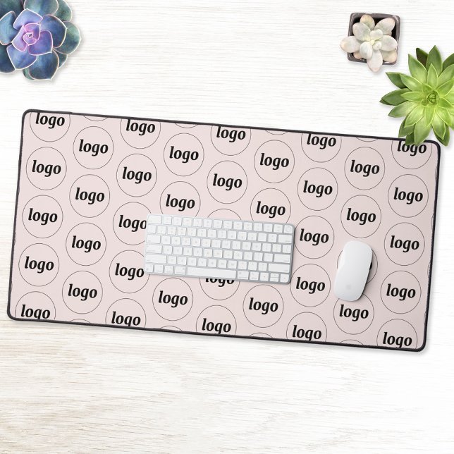 Logo simple Motif d'entreprise rose pâle (Logo pattern business promotional desk mat)