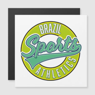 Logo sportif athlétique du Brésil dans un style vi