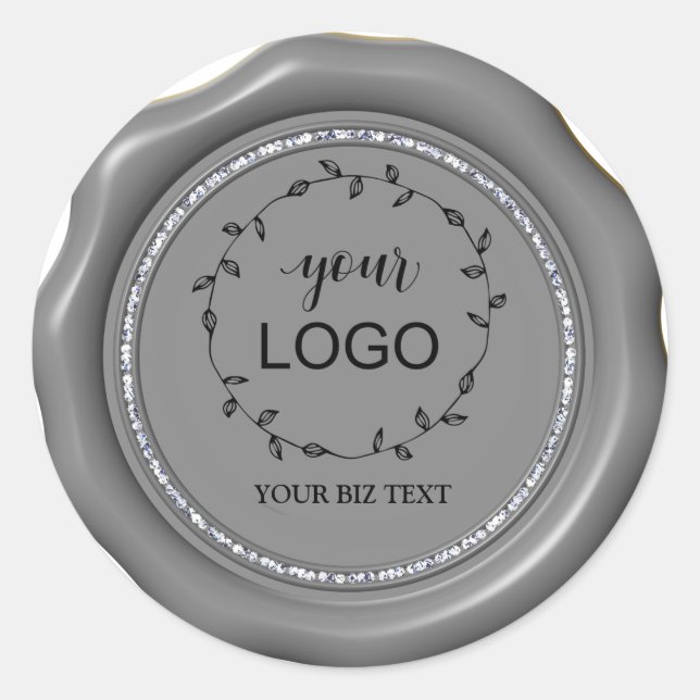 *~* LOGO Stickers de sceau de cire en acier rond e (Devant)