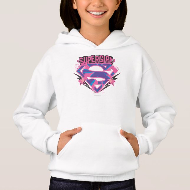 Logo Supergirl rose et violet Grunge (Devant)
