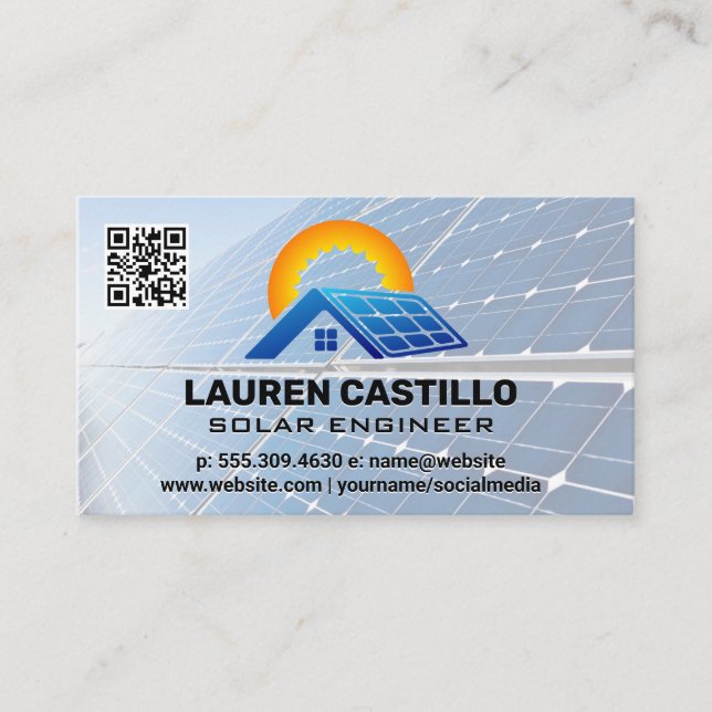 Logo technique du panneau solaire | Carte de visit (Devant)