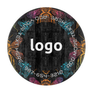 LOGO & TEXTE Planche à découper en verre Abeille