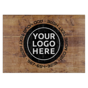 LOGO & TEXTE Planche à découper en verre personn