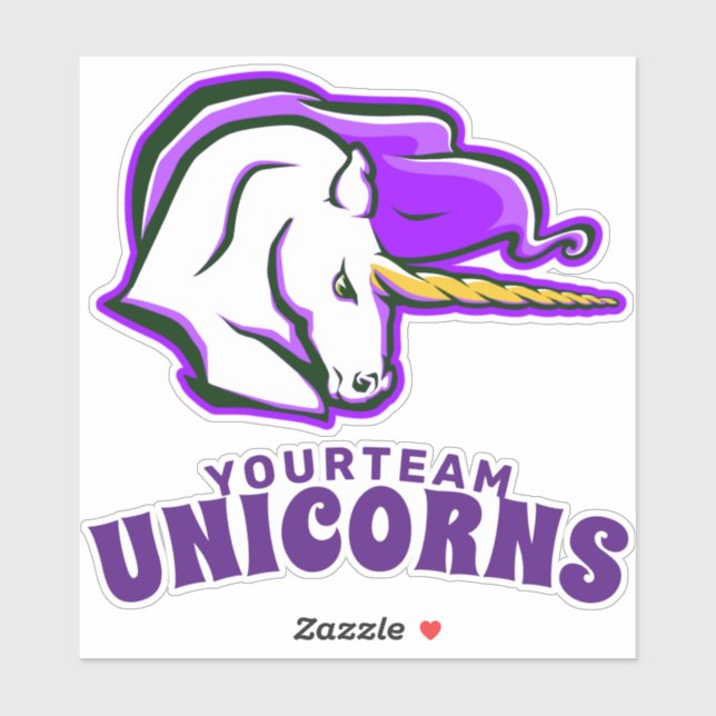 Logo Unicorn Imaginaire personnalisé Sticker Footb (Feuille)