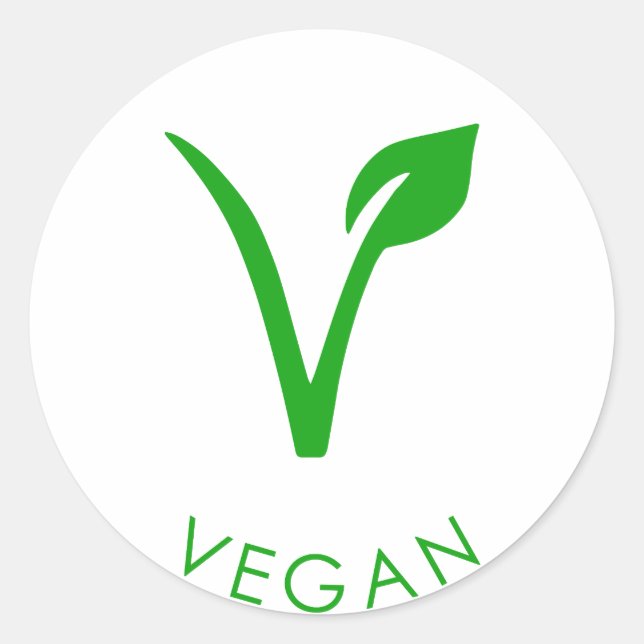 Logo Vegan | Étiquette Vegan vert | Symbole végéta (Devant)