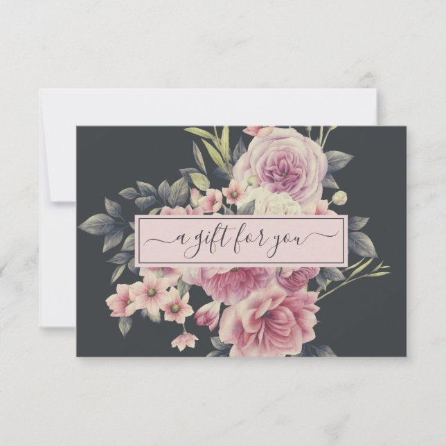 Logo vintage floral foncé | Certificat cadeau (Devant)