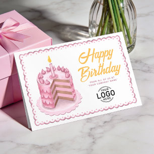 Logo Vintage Rose Jaune Carte Entreprise Anniversa