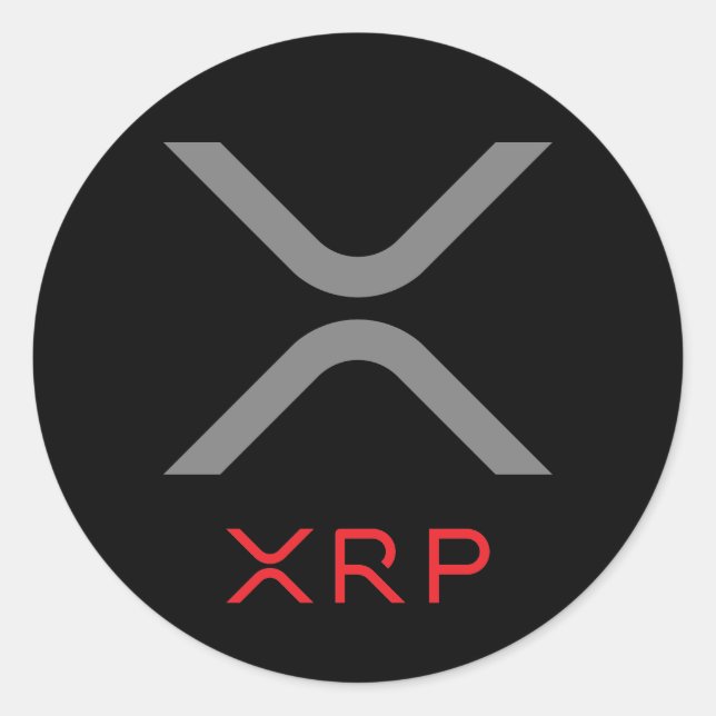 Logo XRP Gris et Rouge ripple | Sticker (Devant)