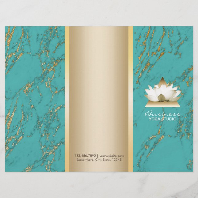 Logo Yoga Lotus Gold & Tirqipose Marbre Tri-Fold (Devant)