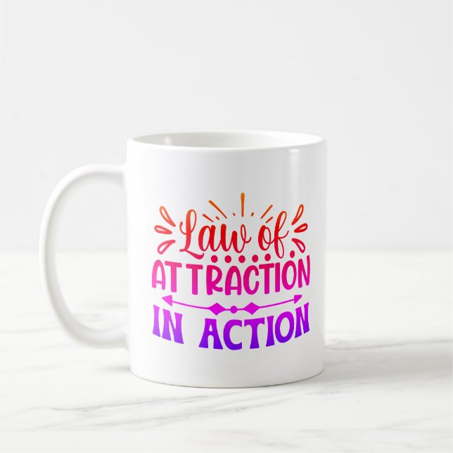 Loi d'attraction Pink Custom Coffee Mug (Gauche)
