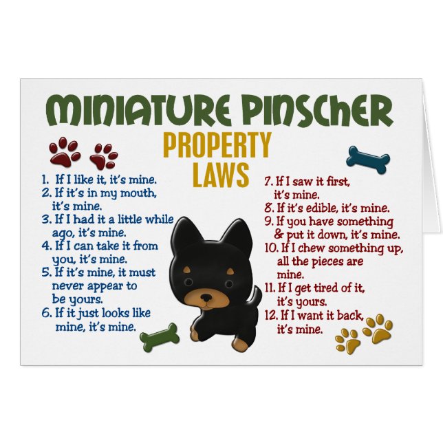 Lois 4 de propriété de Pinscher miniature (Devant horizontal)