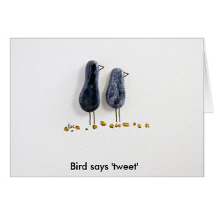 L'oiseau dit 'tweet' joli couple en céramique bleu