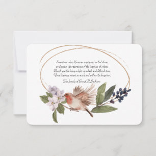 L'oiseau sur une Carte de remerciements de sympath