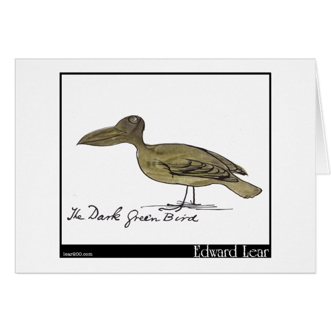 L'oiseau vert-foncé d'Edward Lear (Devant horizontal)