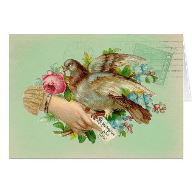 L'oiseau victorien de Valentine et s'est levé, (Devant horizontal)