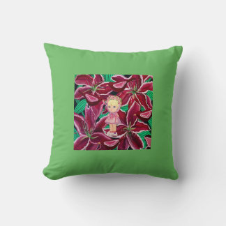 Lola dans le Coussin Red Lilies