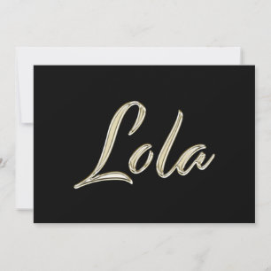 Lola or blanc carte d'écriture
