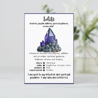 Lolite Crystal Signification Carte