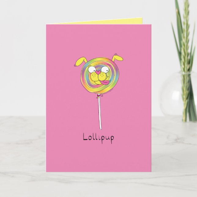 Lollipup - Carte de vœux Chiot Lollipop (Devant)