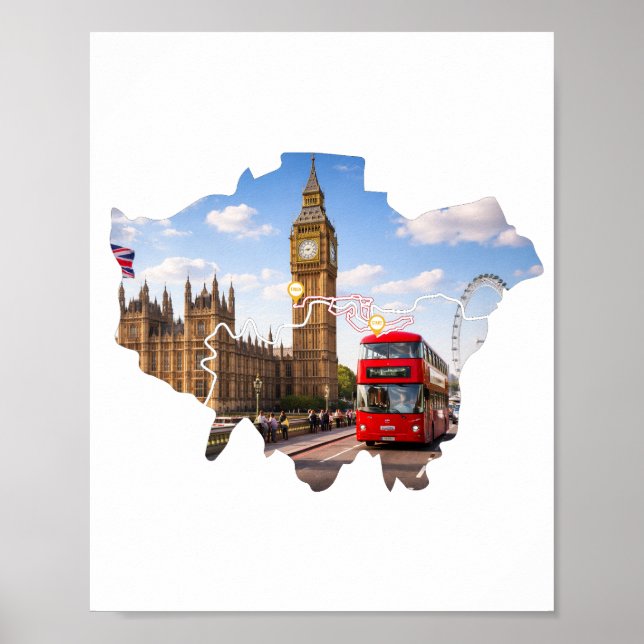 London 26.2 Marathoner Course Map Poster (Devant)