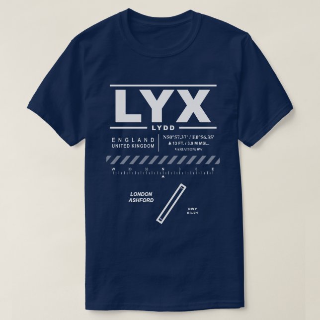 London Ashford Lydd Airport LYX T-Shirt (Design devant)