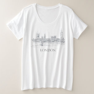 London Bridge Big Ben Skyline Pen et croquis d'enc