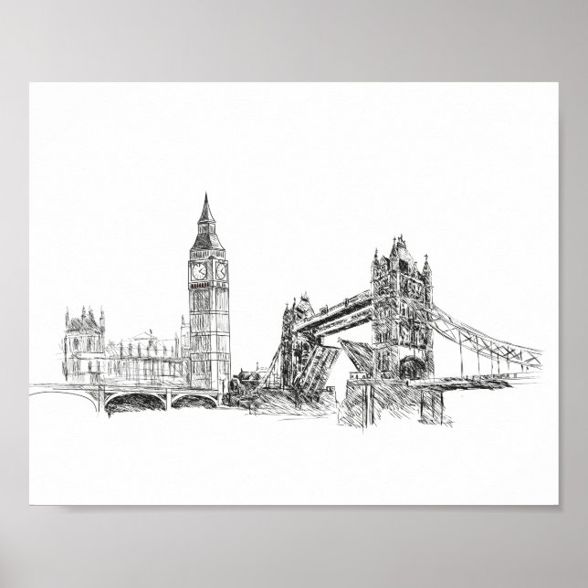 London city illustration poster (Devant)