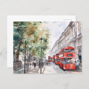 London City Red bus Angleterre Travel Carte postal