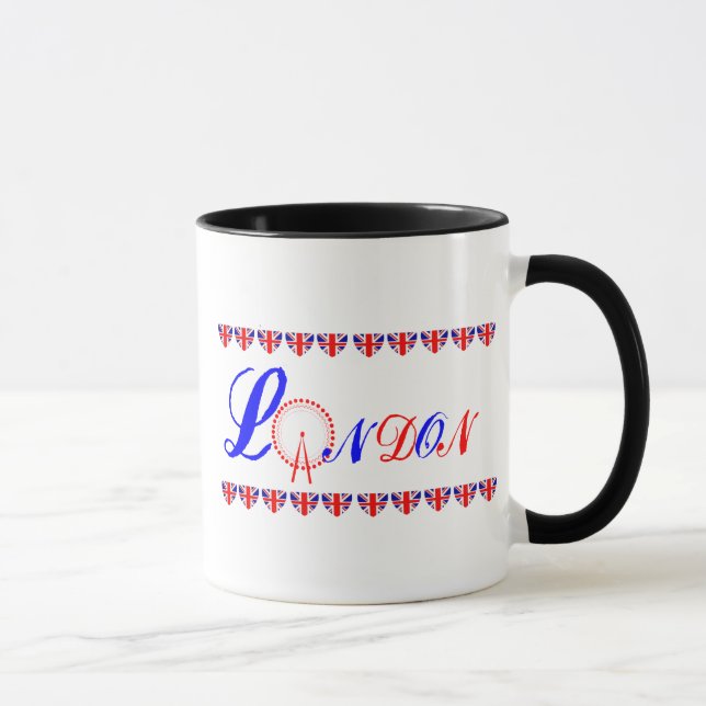 London Eye Union Jack Theme Mug britannique (Droite)