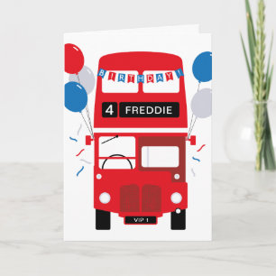 London Red Bus - Carte d'âge d'anniversaire person