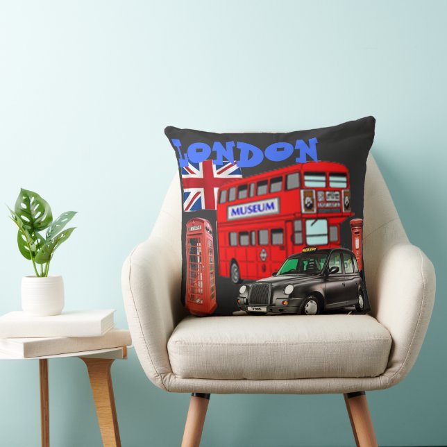 london red bus et icônes du coussin de l'angleterr (Chaise)