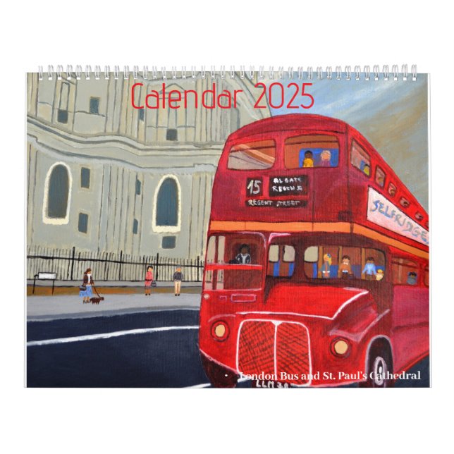 London Red Bus Grand Calendrier 2025 (Protection)