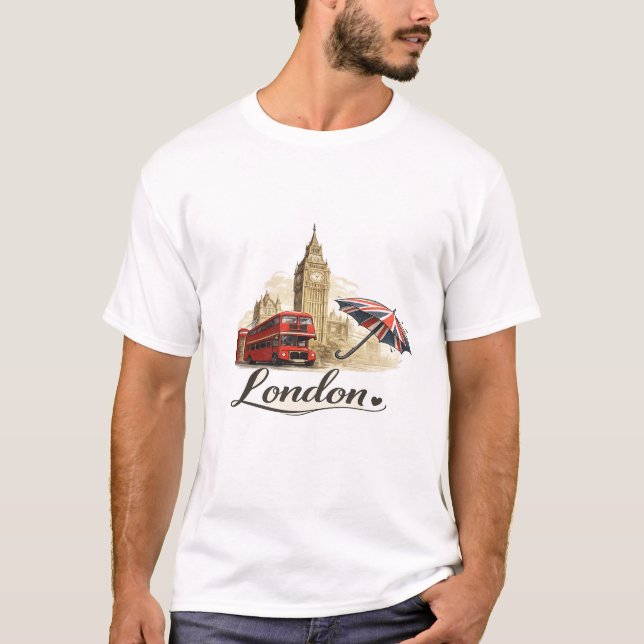 London Travel Graphic Men's T-Shirt  (Devant)