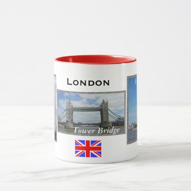 Londres 3 panneaux rouge Londres Combo Mug (Centre)