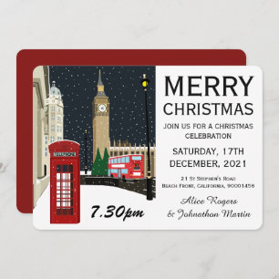Londres À Noël Fête Invitation