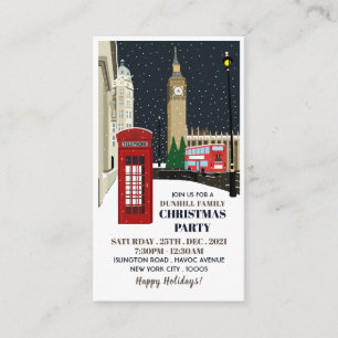 Londres à Noël, Invitation de Billet de Fête de No