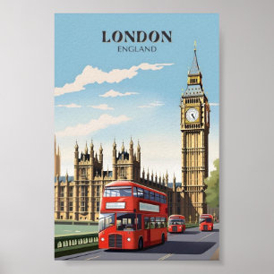 Londres Angleterre Affiche de voyage vintage – Big