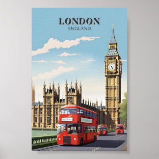 Londres Angleterre Affiche de voyage vintage – Big