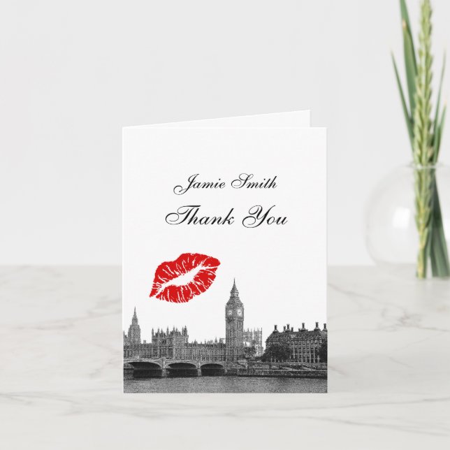 Londres Angleterre Skyline Kiss #1 BW Merci (Devant)