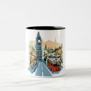 Londres Angleterre ville scape café tasse